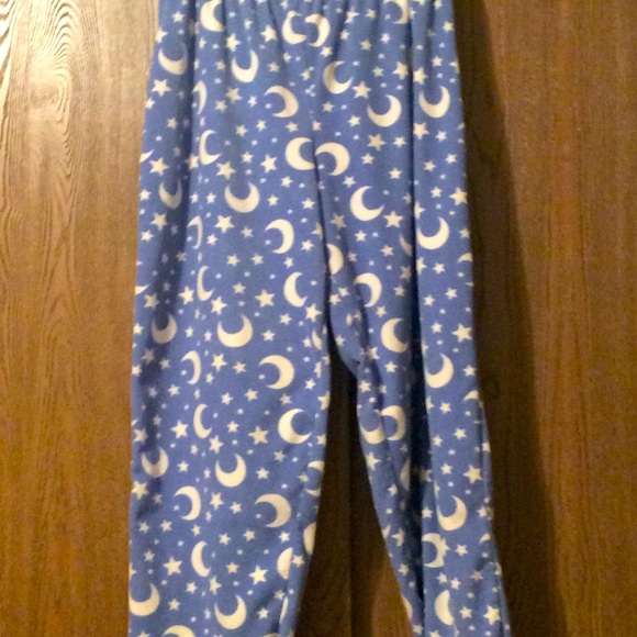 Fleece pants Celestial star/moon Kmart Pink label cut hem comfy lounge/Street/PJ - Picture 1 of 3